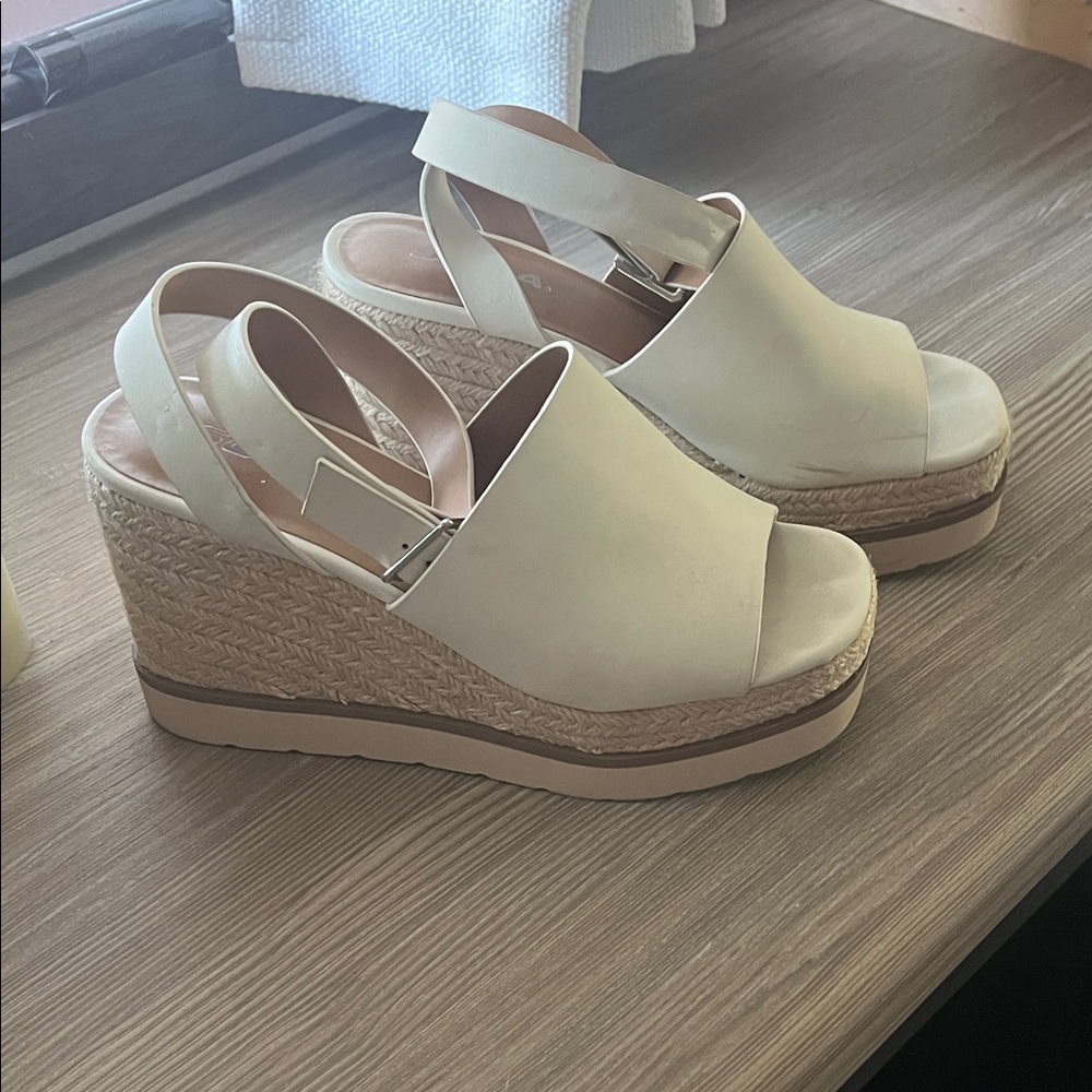 Soda Cream Wedge Sandals